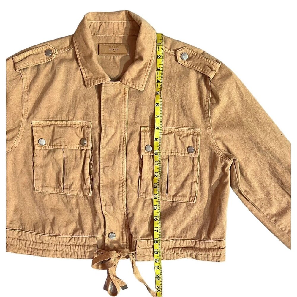 Blank NYC Women Jacket Medium Size Buff Twill Utility Beige Cotton Pockets - Picture 13 of 13